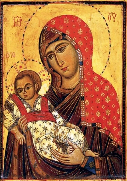 'The Mother of God Kykkotissa with Christ' greeting card