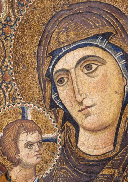 'Detail of the Virgin Hodegetria Dexiokratousa' greeting card (pack of 5)