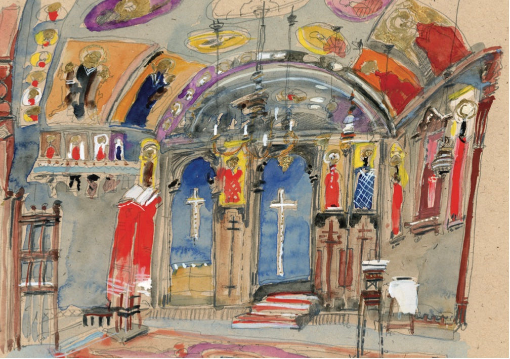 'The Chapel of St Galaktion and St Episteme' greeting card